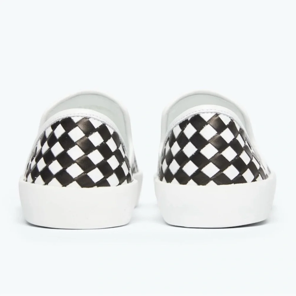 Freda Salvador Eddy D’Orsay Checkered Slip-Ons Sneaker Flats Size 6 - Picture 3 of 15